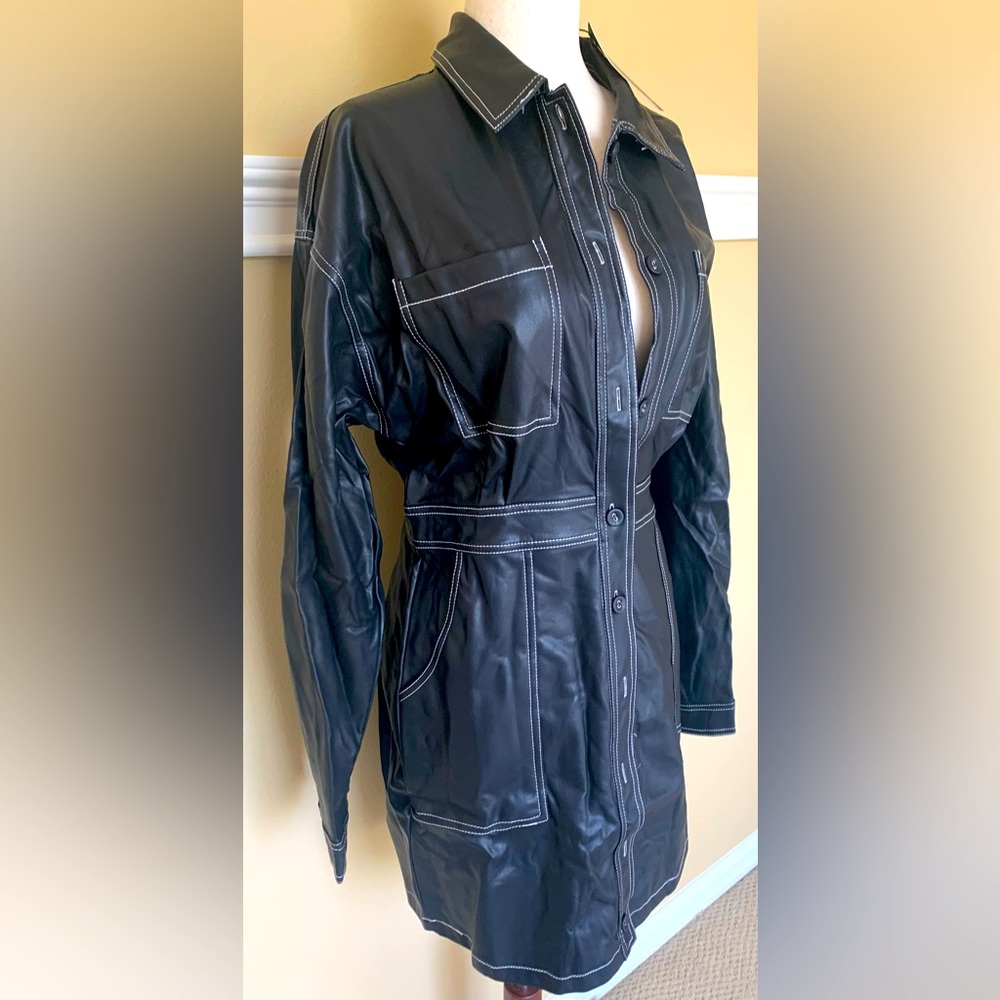 Faux Leather Dress